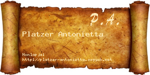 Platzer Antonietta névjegykártya